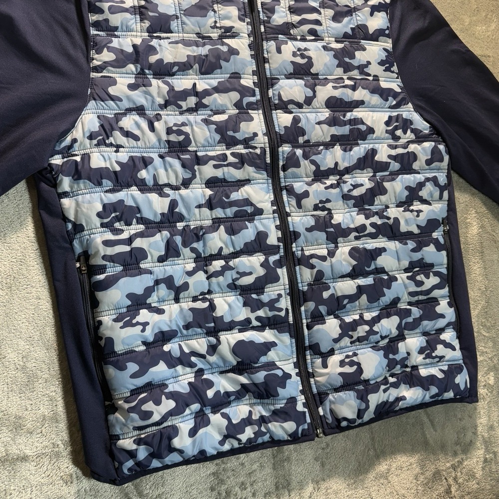 Straight Down Patton Golf Jacket Mens Size XXL Blue White Athletic Full Zip - Picture 2 of 12